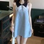 Sleeveless Contrast Collar Mini A-line Dress / Top