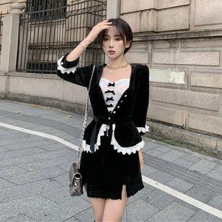 Velvet Jacket / Sleeveless Top / Skort