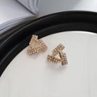 Rhinestone Triangle Stud Earring 1 Pair - Earrings - One Size