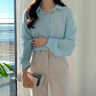 Pleated-back Chiffon Shirt