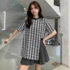Short Sleeve Asymmetrical Pattern Top