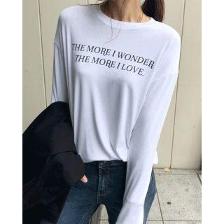 Drop-shoulder Letter T-shirt