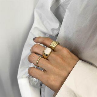 Set Of 3 : Alloy Ring (assorted Designs)