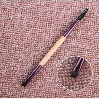 Dual Head Eye Makeup Brush Purple & Wood - One Size