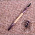 Dual Head Eye Makeup Brush Purple & Wood - One Size