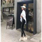 Plain Loose-fit T-shirt / High-waist Slim-fit Leggings