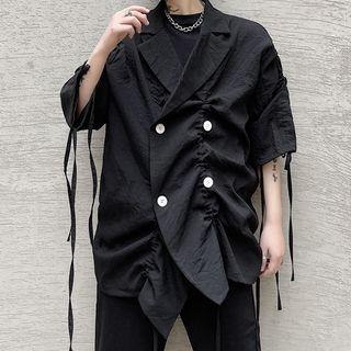 Elbow-sleeve Double Breasted Jacket