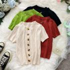 Short-sleeve Cable-knit Short-sleeve Top