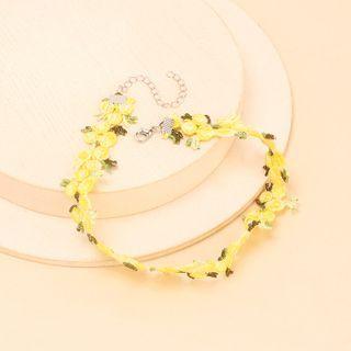 Set Of 10: Fabric Choker (various Designs) Set Of 10 - Orange & Red & Green - One Size