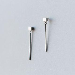 925 Sterling Silver Cube Drop Earrings