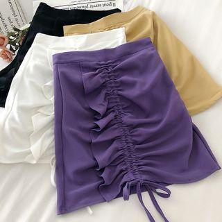 Drawstring Ruffled A-line Skirt