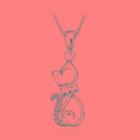 925 Sterling Silver Cat Pendant And Necklace