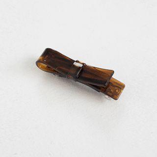 Translucent Ribbon Hair Barrette Brown - One Size