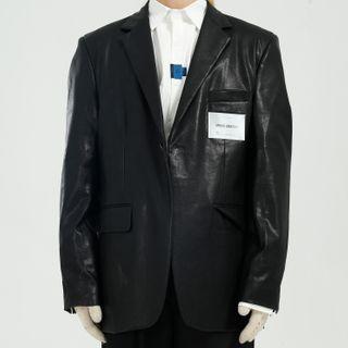 Applique Faux Leather Blazer