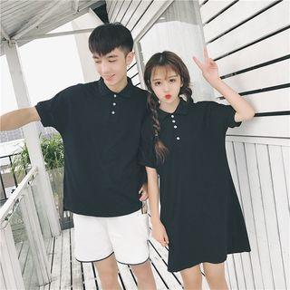 Couple Matching Short-sleeve Polo Shirt / Mini Polo Shirt Dress