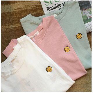 Embroidered Smiley Boxy T-shirt