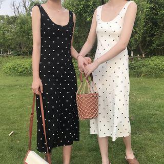 Dotted Midi Sleeveless Dress