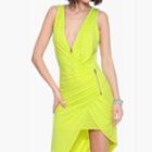 Asymmetric Hem Deep V Tank Dress