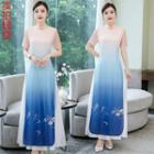 Short-sleeve Traditional Chinese Maxi A-line Dress
