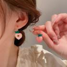 Asymmetrical Peach Drop Earring 1 Pair - Pink - One Size