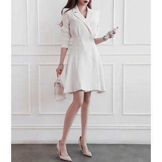 Notched-lapel Double-breasted Dress One Size