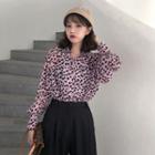 Leopard Print Blouse As Shown In Figure - One Size