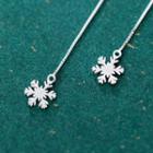 925 Sterling Silver Snowflake Threader Earring As Shown In Figure - One Size