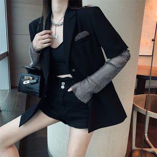 Rhinestone Panel Blazer