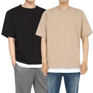 Plus Size Layered-hem T-shirt