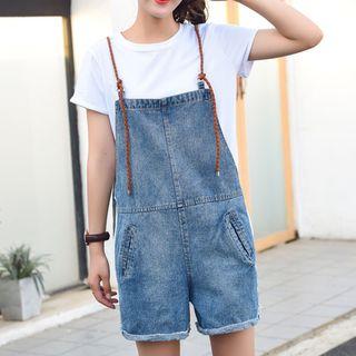 Spaghetti Strap Denim Short Overall