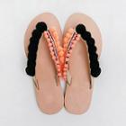 Pom-pom Trim Flip-flops