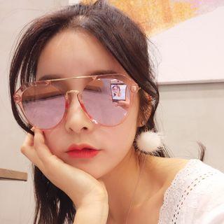 Chunky Frame Double Bridge Sunglasses