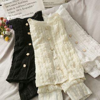 Eyelet Cropped Lace Top