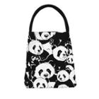 Panda Print Canvas Crossbody Bag Black & White - One Size