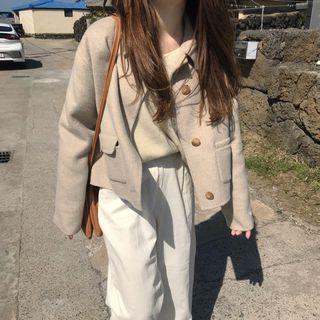Oversized Buttoned Jacket / Print Mermaid Skirt