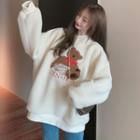 Bear Applique Fleece Sweatshirt