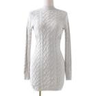 Long-sleeve Open-back Knit Mini Sheath Dress