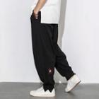 Embroidered Loose-fit Pants