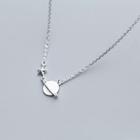 Planet Pendant Necklace 1pc - Silver - One Size