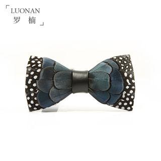 Feather Print Bow Tie