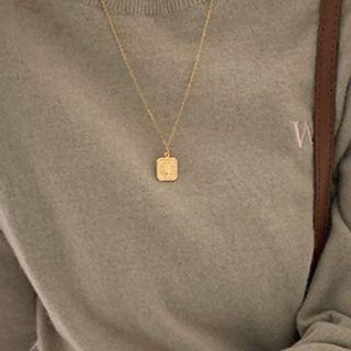 Square Medallion Chain Necklace