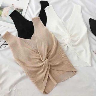 V-neck Twisted Tank Top