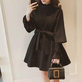 3/4-sleeve Mini Sweatshirt Dress