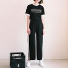 Short-sleeve Letter Embroidered Ringer T-shirt / Wide Leg Pants