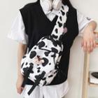 Cow Print Buckled Sling Bag