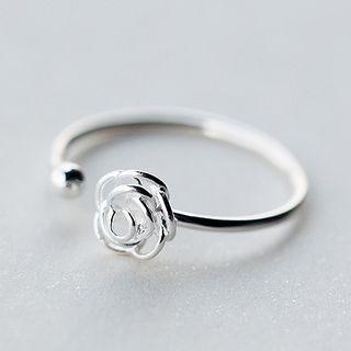 925 Sterling Silver Flower Adjustable Ring