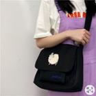 Set: Canvas Flap Crossbody Bag + Charm