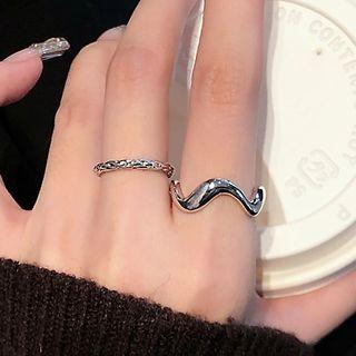 Set Of 2: Open Ring Set Of 2 - Open Ring - Silver - One Size
