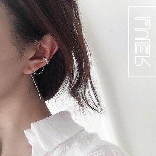 925 Silver Moon Earring Silver - One Size