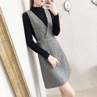 Jumper A-line Dress / Long-sleeve Knit Top / Set
